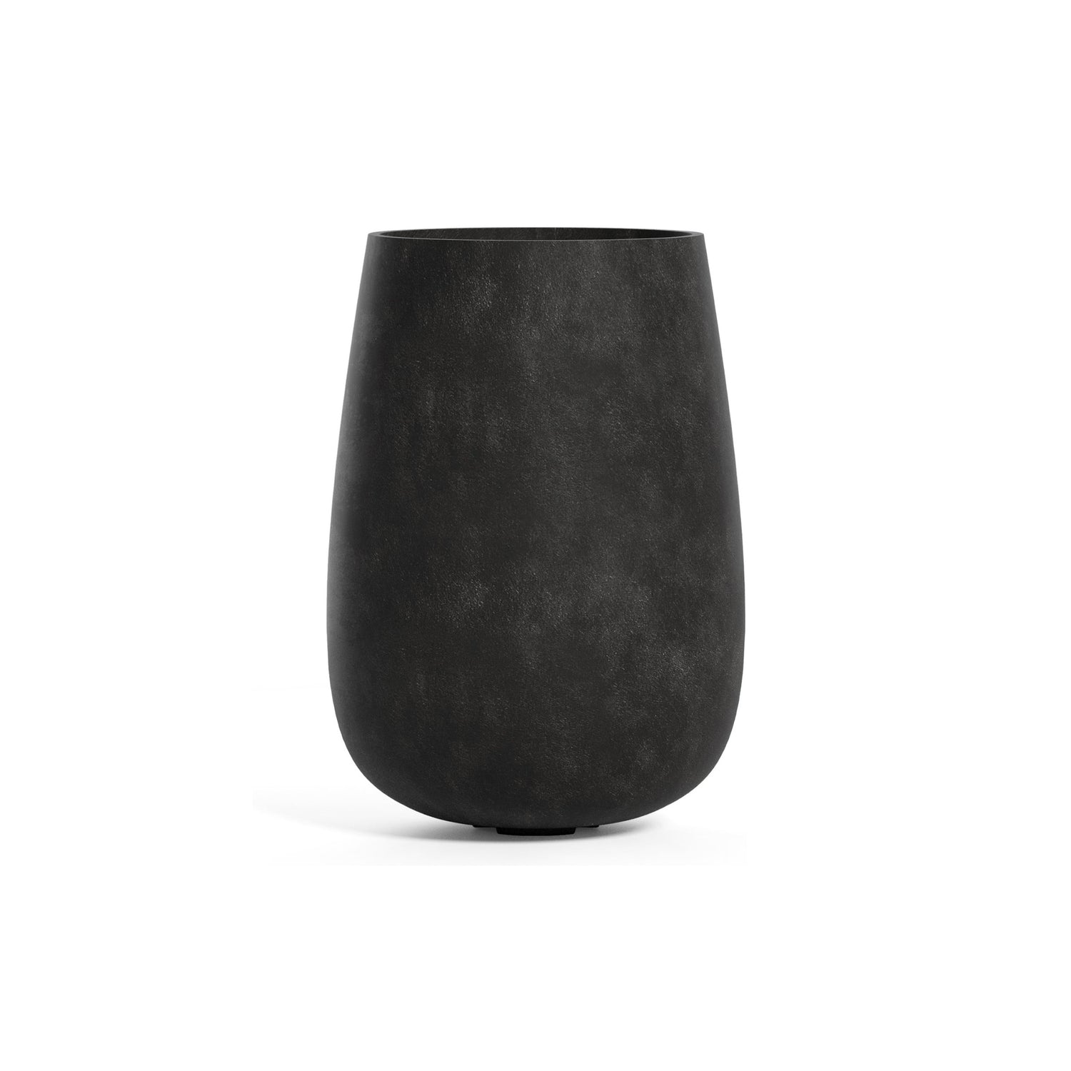 Mondo High Tall Round fiberglass planter in Carbon Stone, 25.7 in Ø x 35.6 in H
