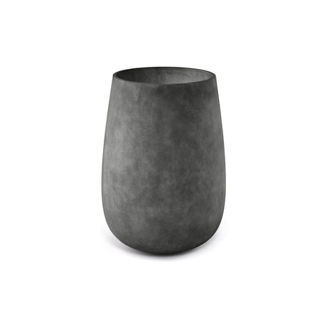 Mondo High Tall Round fiberglass planter in Grey Stone, 25.7 in Ø x 35.6 in H