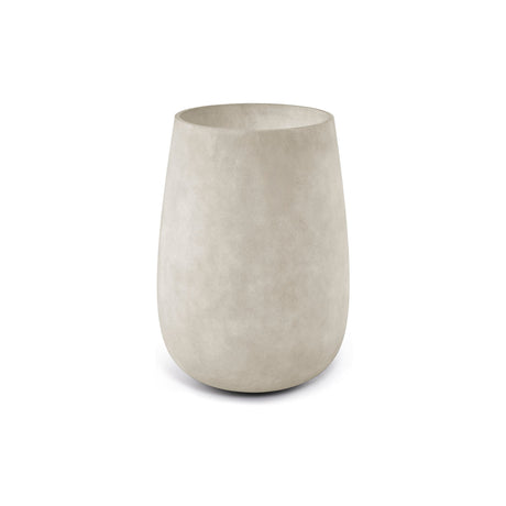Mondo High Tall Round fiberglass planter in Sand Stone, 25.7 in Ø x 35.6 in H