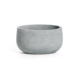 Mondo Low Round fiberglass planter in Concrete Stone, 9.4 in Ø x 5 in H
