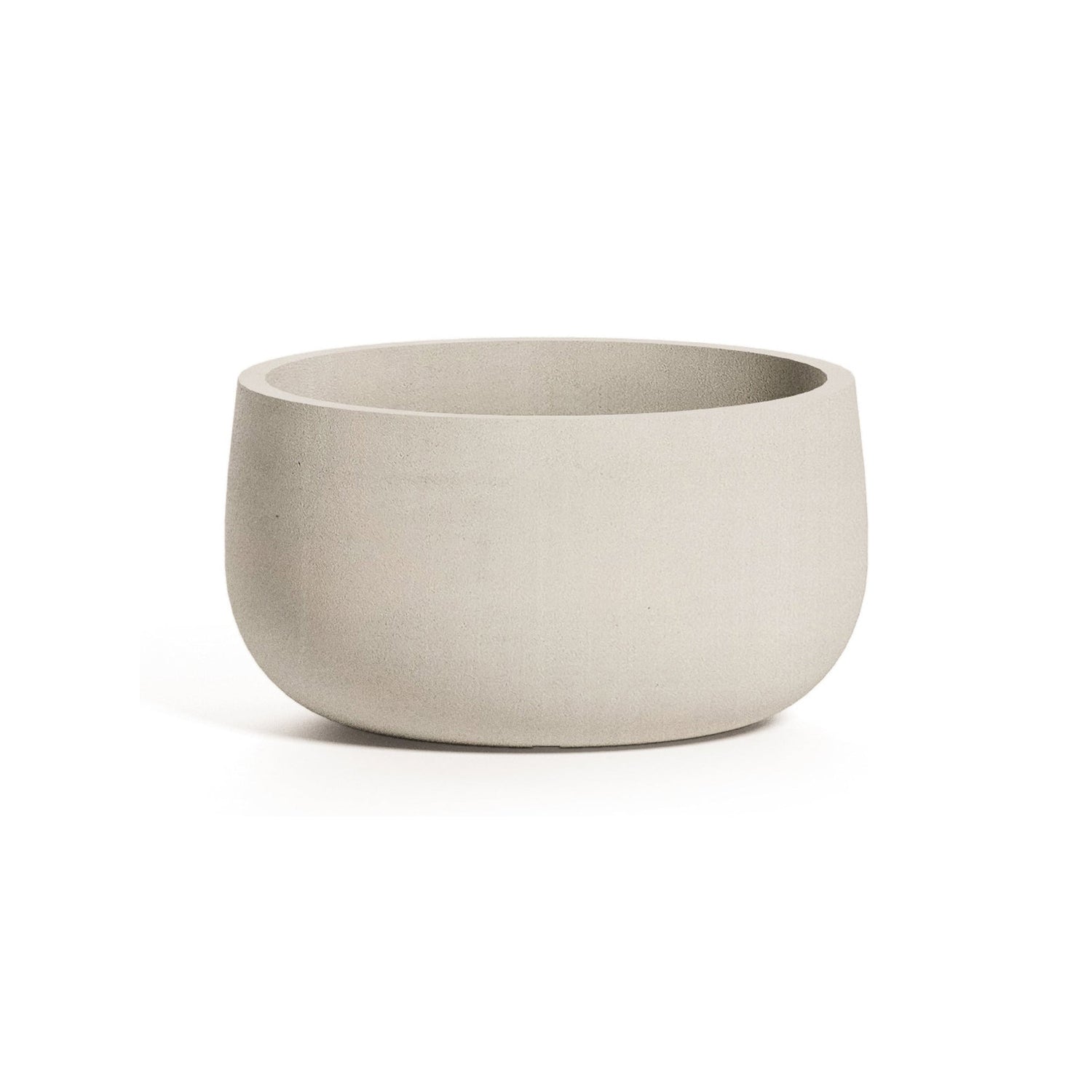 Mondo Low Round fiberglass planter in Sand Stone, 9.4 in Ø x 5 in H