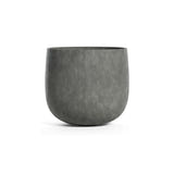 Mondo round fiberglass planter in Grey Stone, 10.8 in diam. x 9.6 in