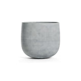 Mondo round fiberglass planter in Concrete Stone, 13.6 in diam. x 12.1 in