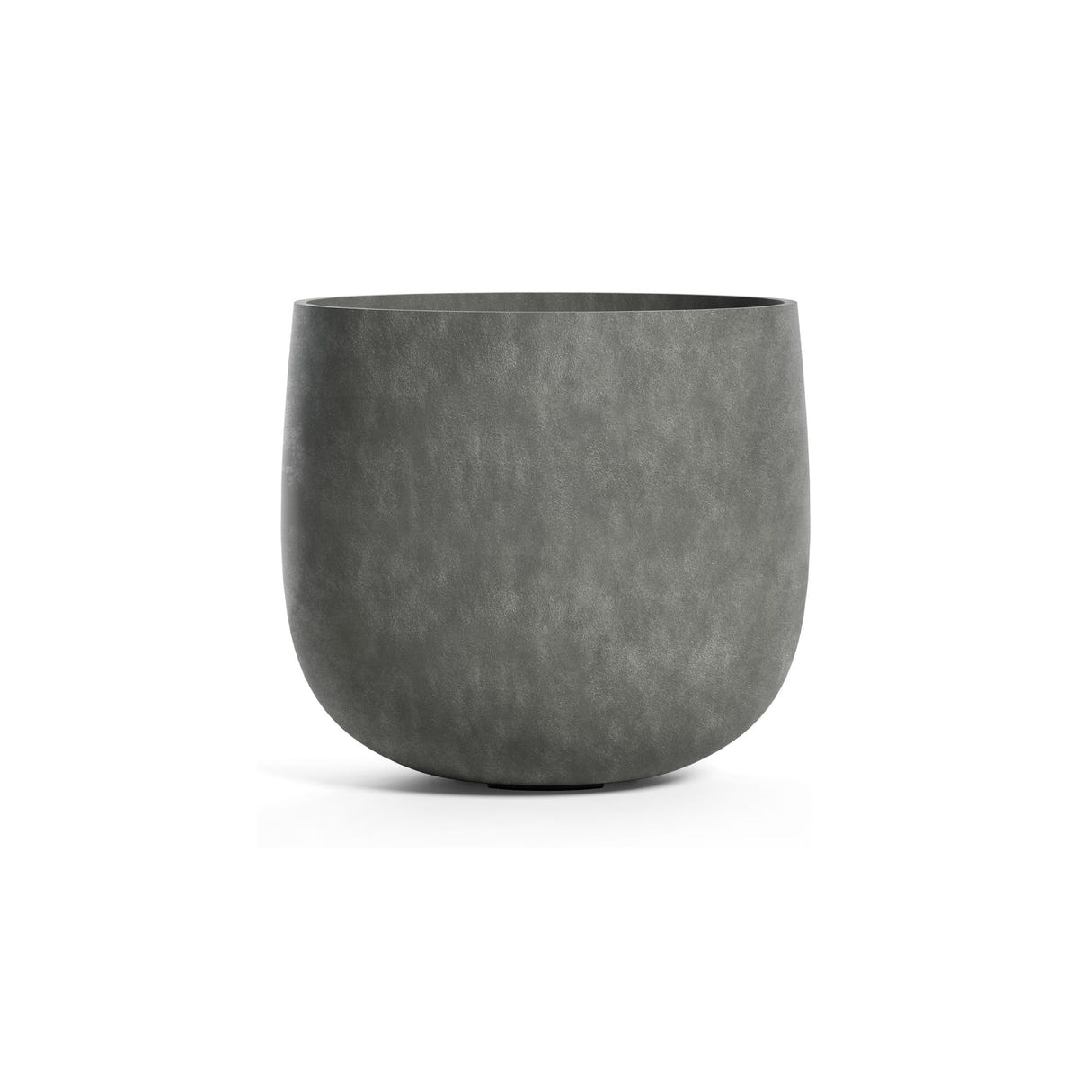 Mondo round fiberglass planter in Grey Stone, 18.1 in diam. x 16.1 in