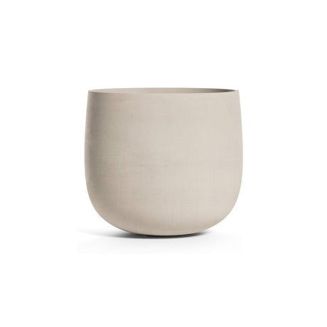Mondo round fiberglass planter in Sand Stone, 18.1 in diam. x 16.1 in