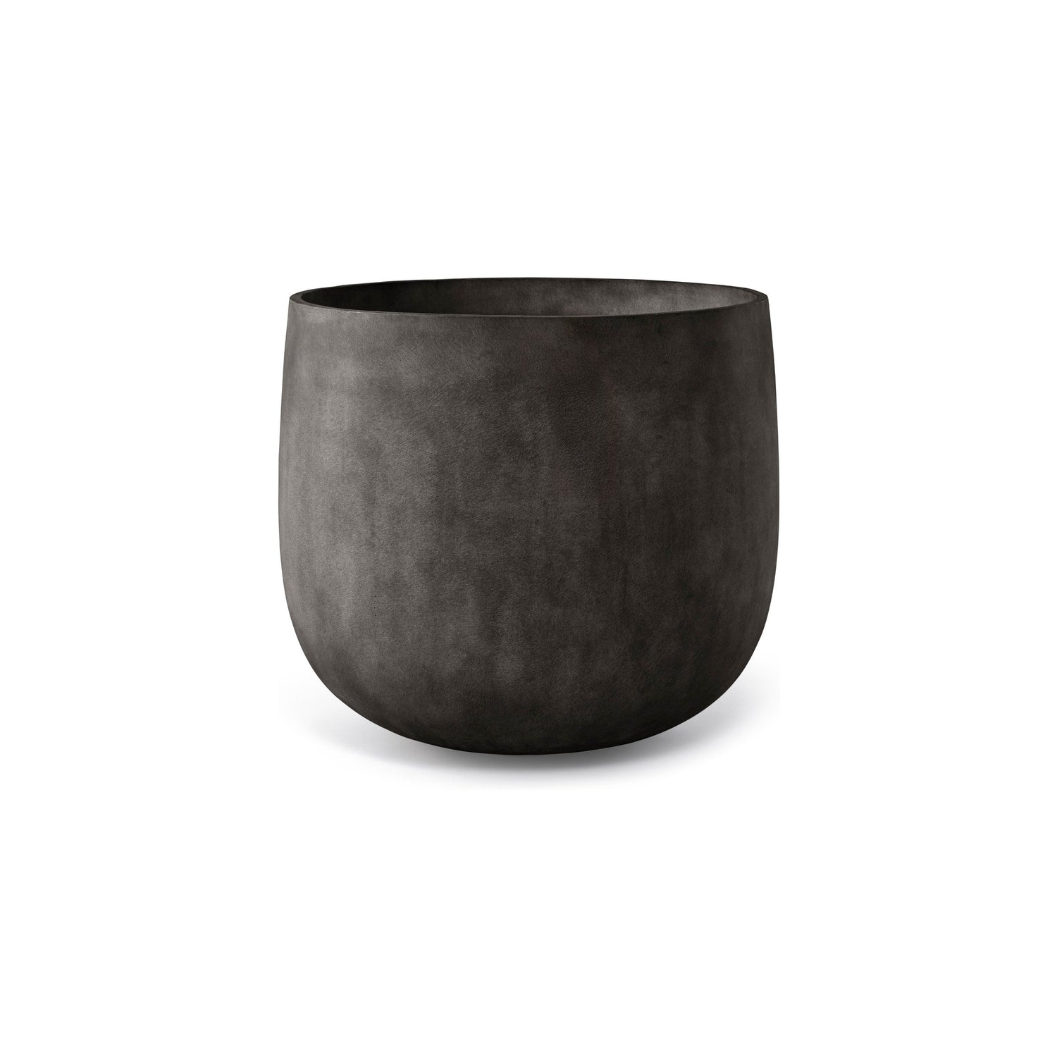 Mondo round fiberglass planter in Brown Stone, 27.6 in diam. x 24.6 in