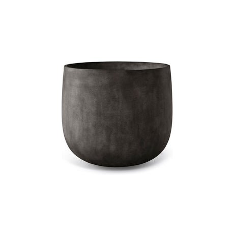 Mondo round fiberglass planter in Brown Stone, 27.6 in diam. x 24.6 in