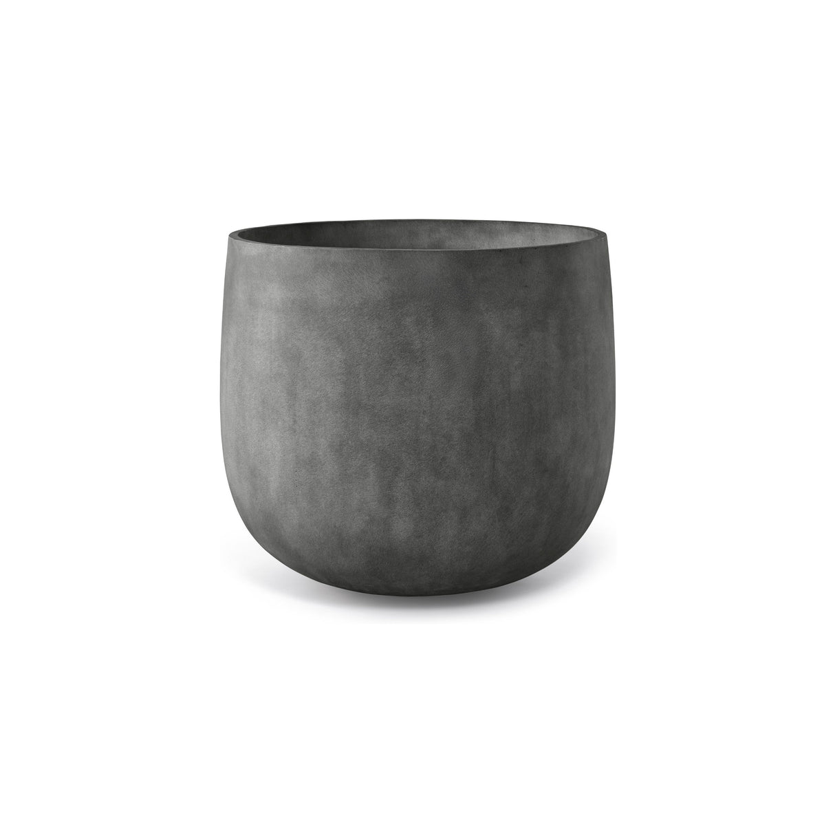 Mondo round fiberglass planter in Grey Stone, 27.6 in diam. x 24.6 in