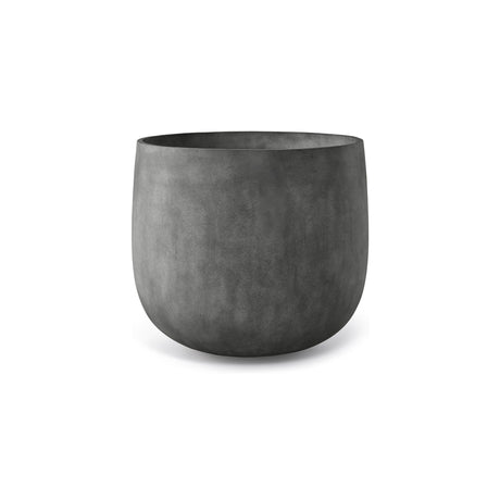 Mondo round fiberglass planter in Grey Stone, 27.6 in diam. x 24.6 in