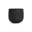 Mondo round fiberglass planter in Carbon Stone, 8.5 in diam. x 7.7 in