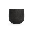 Mondo round fiberglass planter in Carbon Stone, 8.5 in diam. x 7.7 in