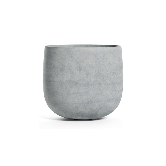 Mondo round fiberglass planter in Concrete Stone, 8.5 in diam. x 7.7 in