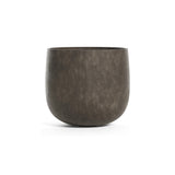 Mondo round fiberglass planter in River Stone, 8.5 in diam. x 7.7 in