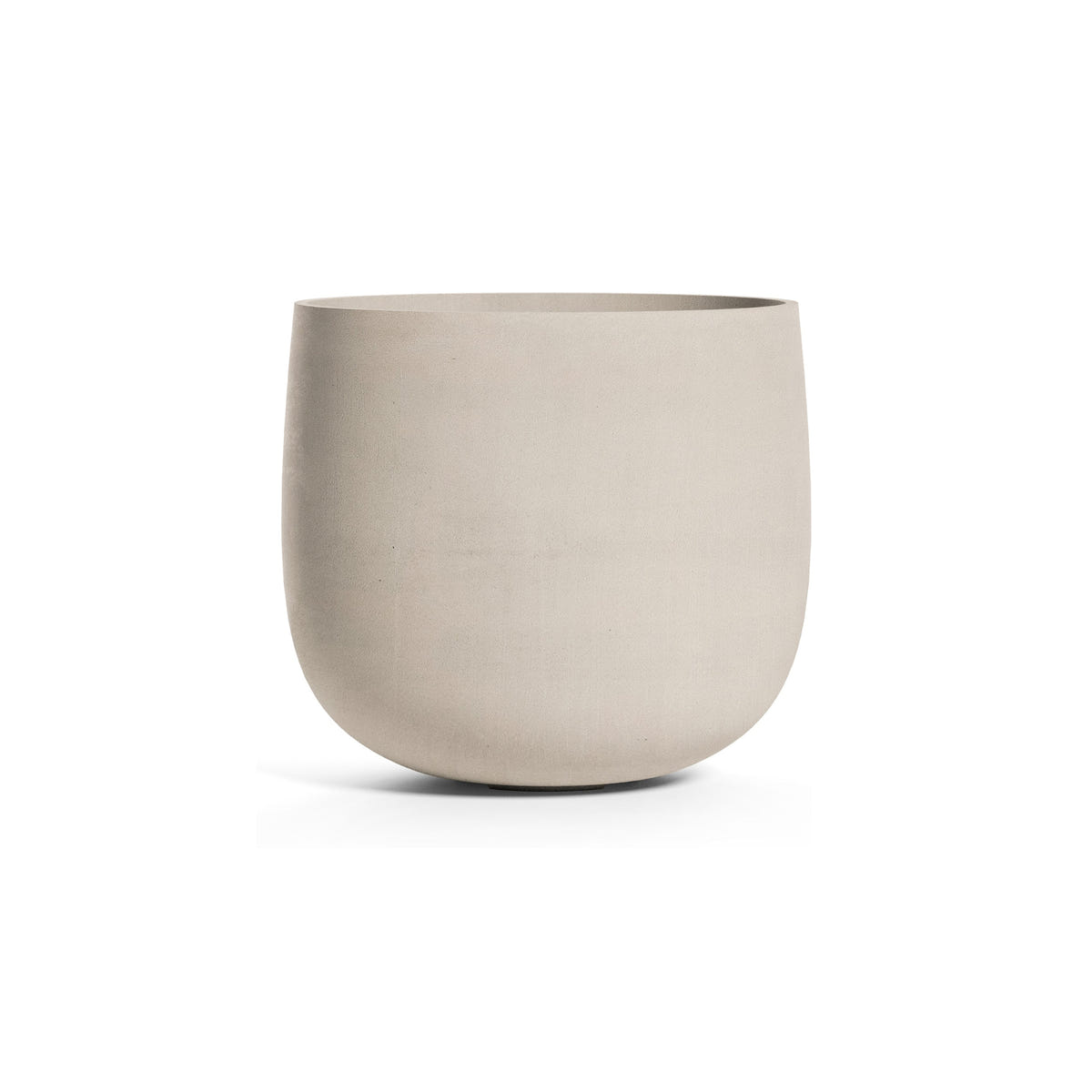Mondo round fiberglass planter in Sand Stone, 8.5 in diam. x 7.7 in