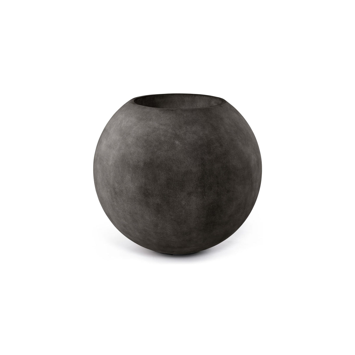 Orbo Sphere fiberglass planter in Brown Stone, 23.6 in Ø x 21.1 in H