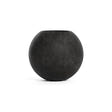 Orbo Sphere fiberglass planter in Carbon Stone, 23.6 in Ø x 21.1 in H