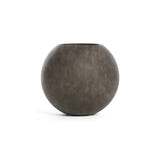 Orbo Sphere fiberglass planter in River Stone, 29.5 in Ø x 26.2 in H