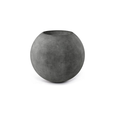 Orbo Sphere fiberglass planter in Grey Stone, 35.4 in Ø x 31.3 in H