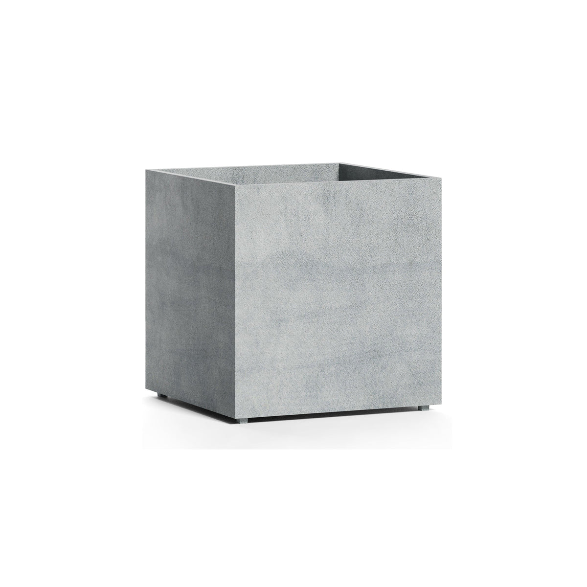 Reglito Cube fiberglass planter in Concrete Stone, 19.7 in L x 19.7 in D x 20.3 in H