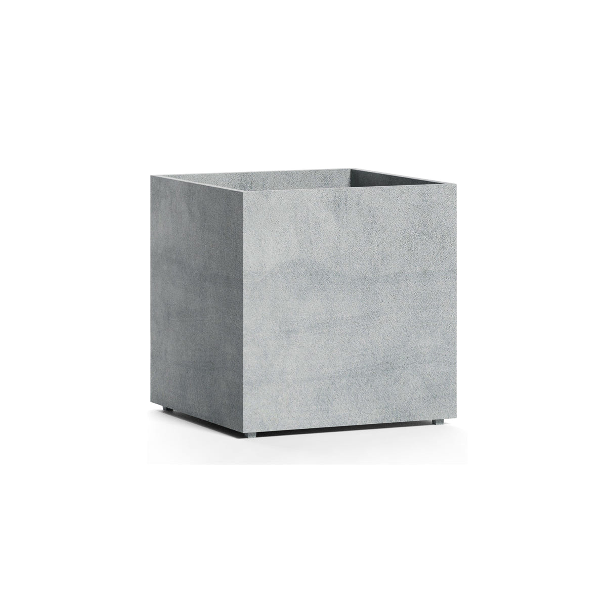 Reglito Cube fiberglass planter in Concrete Stone, 23.6 in L x 23.6 in D x 24.2 in H