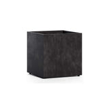 Reglito Cube fiberglass planter in Carbon Stone, 31.5 in L x 31.5 in D x 32.1 in H