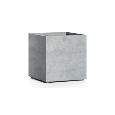 Reglito Cube fiberglass planter in Concrete Stone, 31.5 in L x 31.5 in D x 32.1 in H
