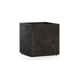 Reglito Cube fiberglass planter in Brown Stone, 35.4 in L x 35.4 in D x 36 in H