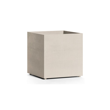 Reglito Cube fiberglass planter in Sand Stone, 35.4 in L x 35.4 in D x 36 in H