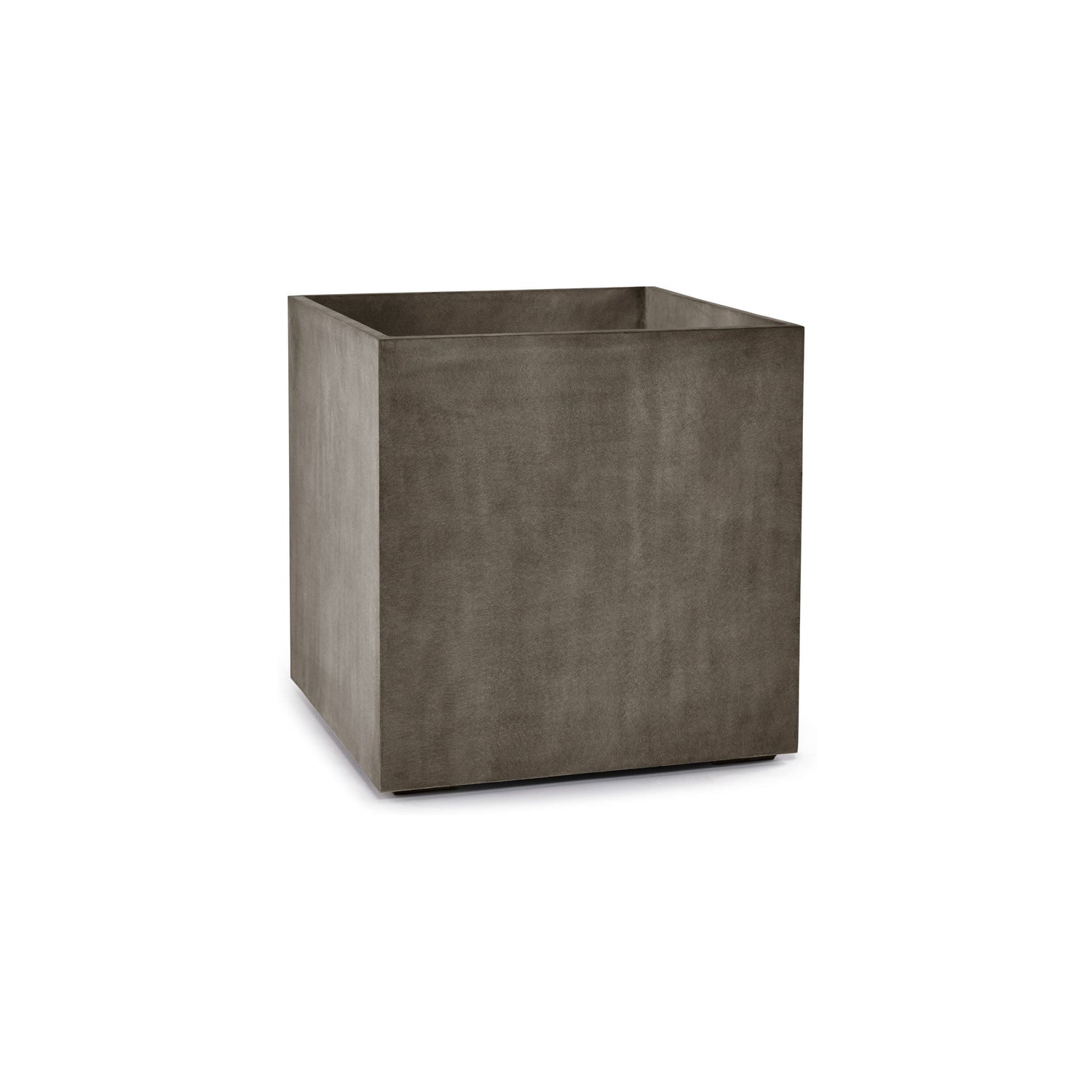 Reglito Cube fiberglass planter in River Stone, 39.4 in L x 39.4 in D x 40 in H