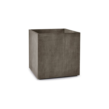 Reglito Cube fiberglass planter in River Stone, 39.4 in L x 39.4 in D x 40 in H