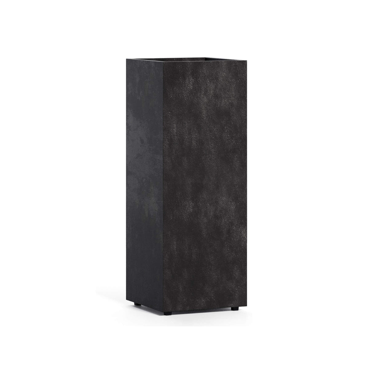 Reglo modular rectangle fiberglass planter in Carbon Stone, 11.8 in L x 11.8 in D x 32.1 in H
