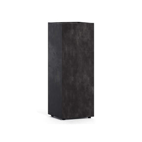 Reglo modular rectangle fiberglass planter in Carbon Stone, 11.8 in L x 11.8 in D x 32.1 in H