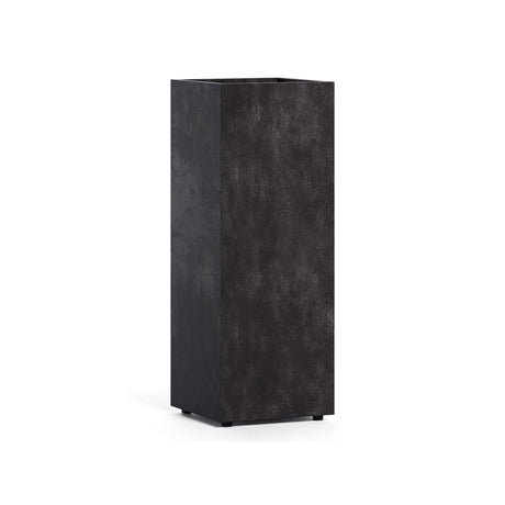 Reglo modular rectangle fiberglass planter in Carbon Stone, 11.8 in L x 11.8 in D x 32.1 in H