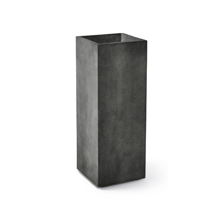 Reglo modular rectangle fiberglass planter in Grey Stone, 11.8 in L x 11.8 in D x 32.1 in H