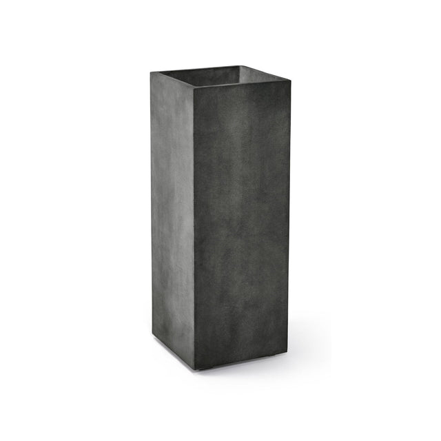 Reglo modular rectangle fiberglass planter in Grey Stone, 11.8 in L x 11.8 in D x 32.1 in H
