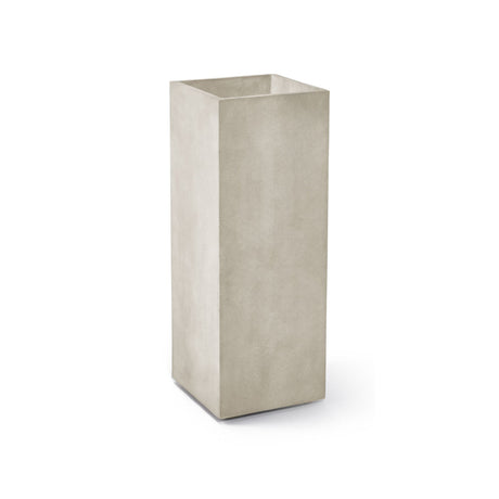Reglo modular rectangle fiberglass planter in Sand Stone, 11.8 in L x 11.8 in D x 32.1 in H