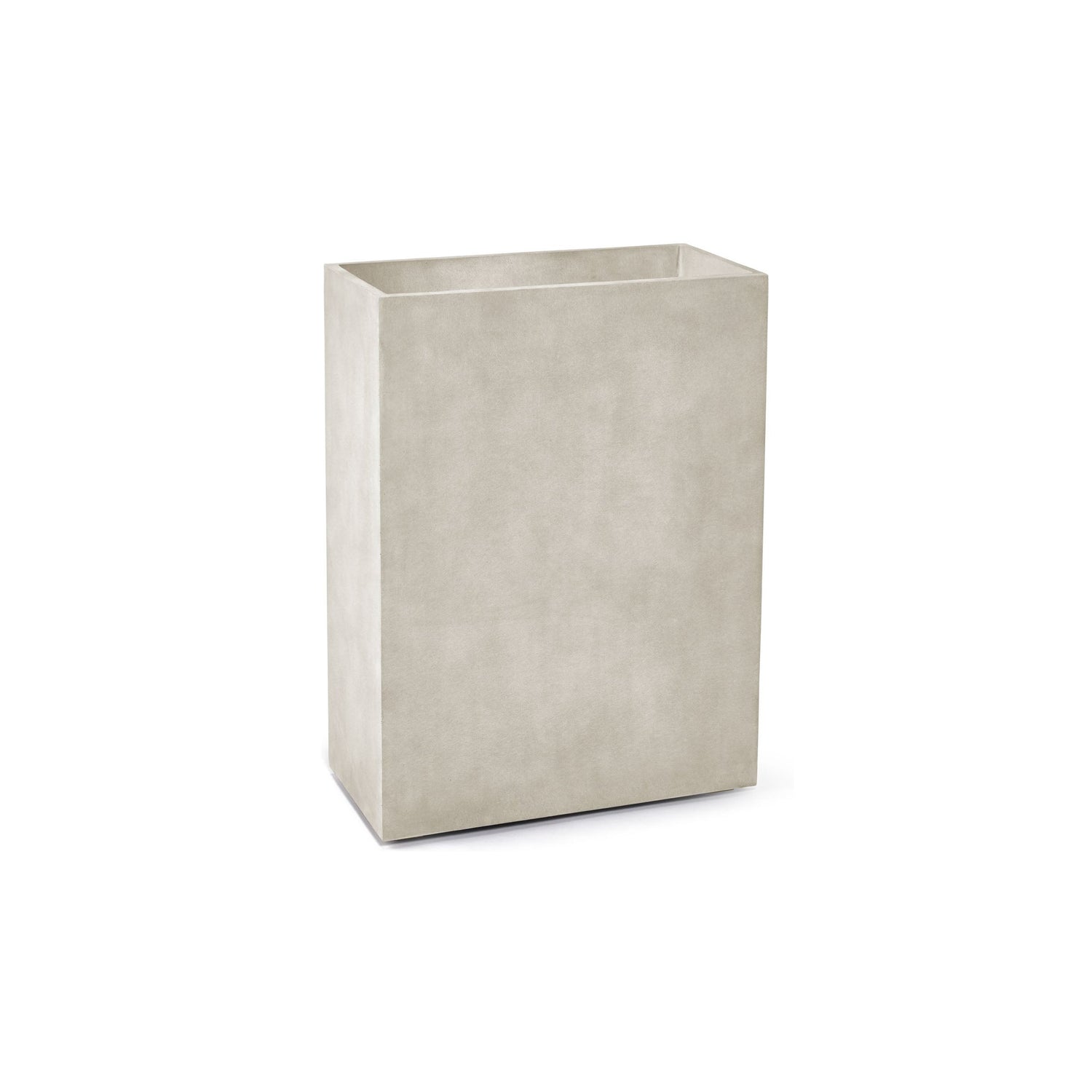 Reglo modular rectangle fiberglass planter in Sand Stone, 23.6 in L x 11.8 in D x 32.1 in H