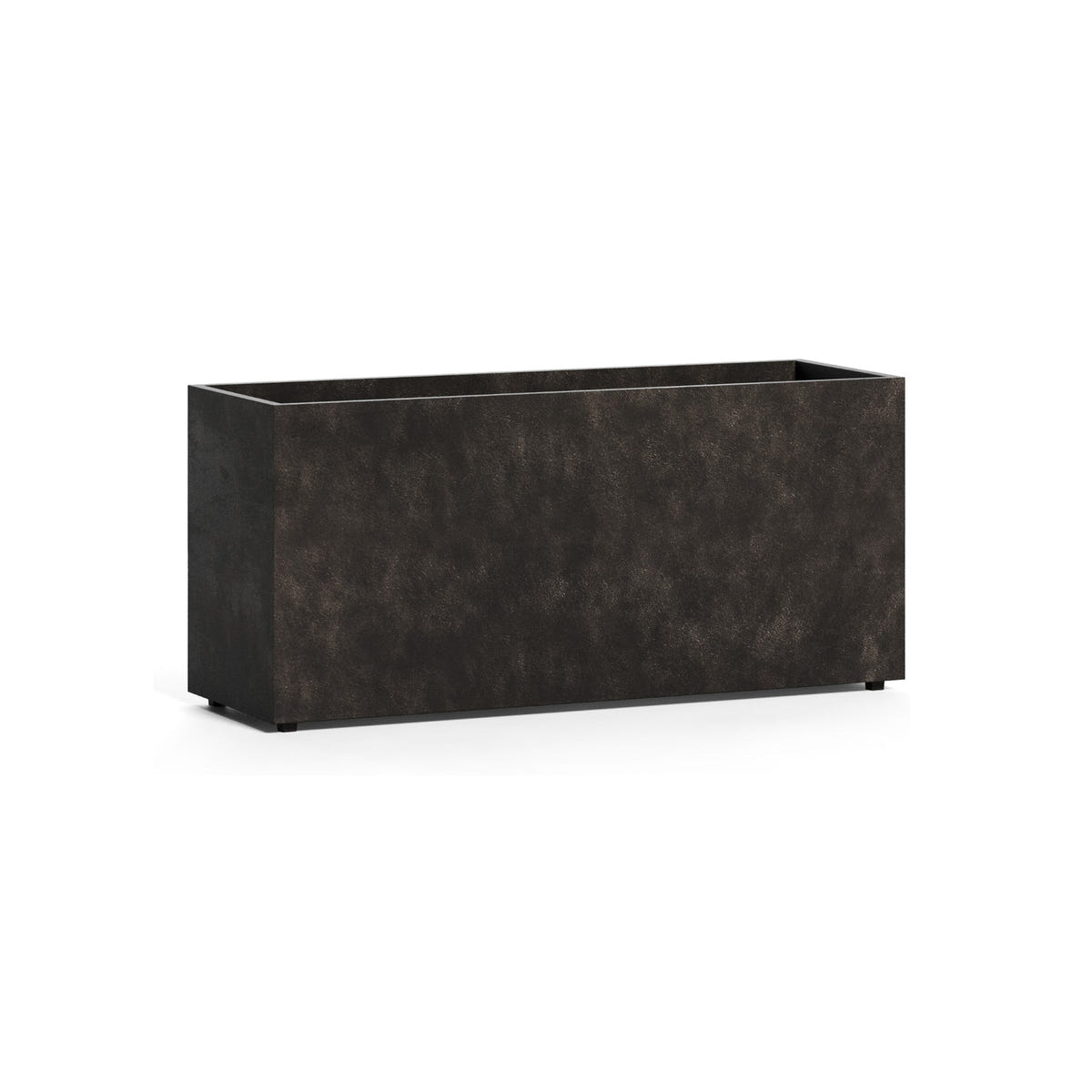 Reglo modular rectangle fiberglass planter in Brown Stone, 35.4 in L x 11.8 in D x 16.3 in H