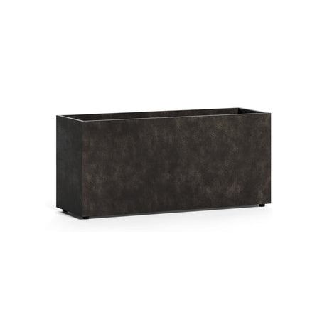 Reglo modular rectangle fiberglass planter in Brown Stone, 35.4 in L x 11.8 in D x 16.3 in H