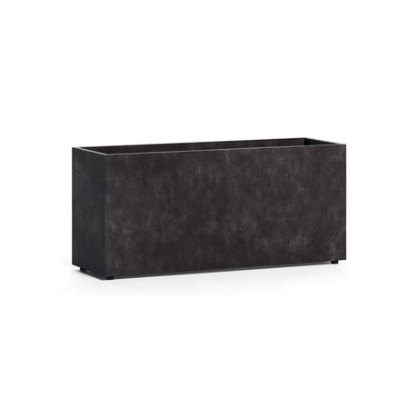 Reglo modular rectangle fiberglass planter in Carbon Stone, 35.4 in L x 11.8 in D x 16.3 in H