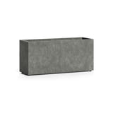 Reglo modular rectangle fiberglass planter in Grey Stone, 35.4 in L x 11.8 in D x 16.3 in H