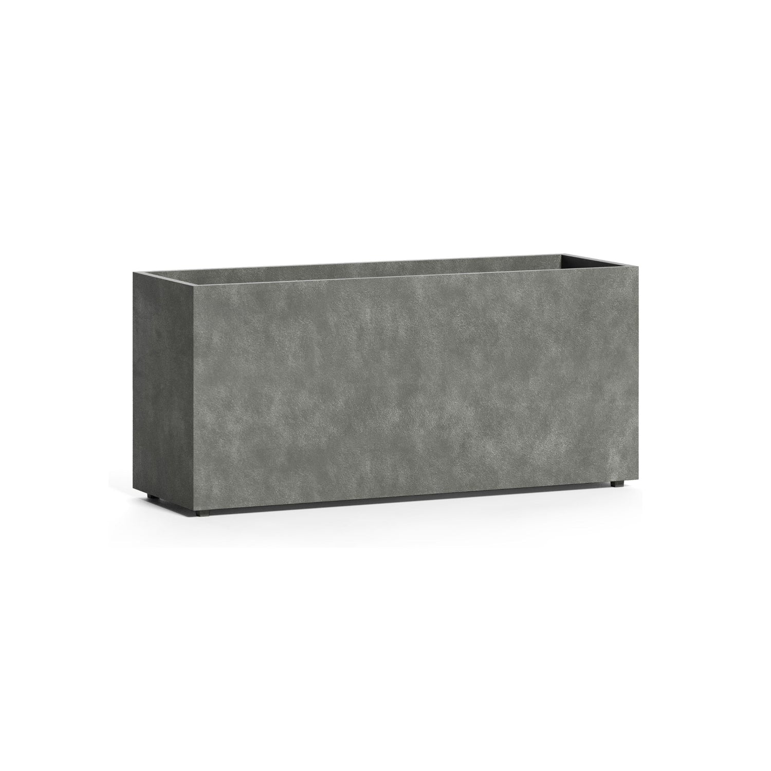 Reglo modular rectangle fiberglass planter in Grey Stone, 35.4 in L x 11.8 in D x 16.3 in H
