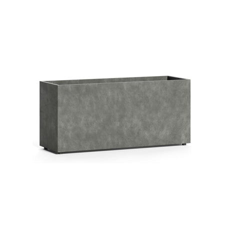 Reglo modular rectangle fiberglass planter in Grey Stone, 35.4 in L x 11.8 in D x 16.3 in H