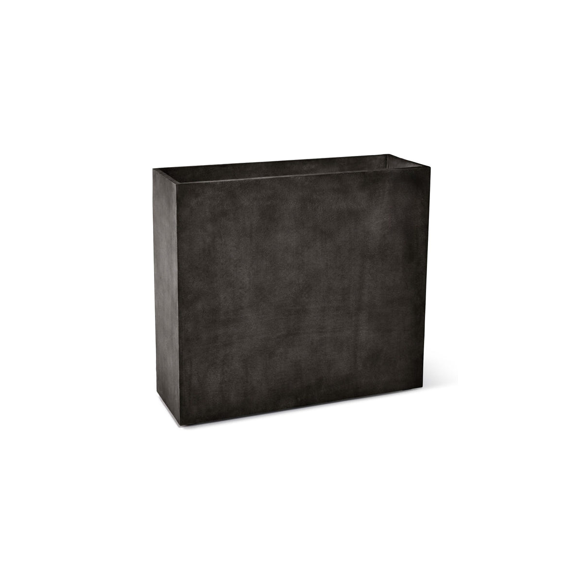 Reglo modular rectangle fiberglass planter in Brown Stone, 35.4 in L x 11.8 in D x 32.1 in H