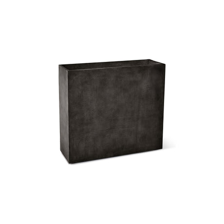 Reglo modular rectangle fiberglass planter in Brown Stone, 35.4 in L x 11.8 in D x 32.1 in H