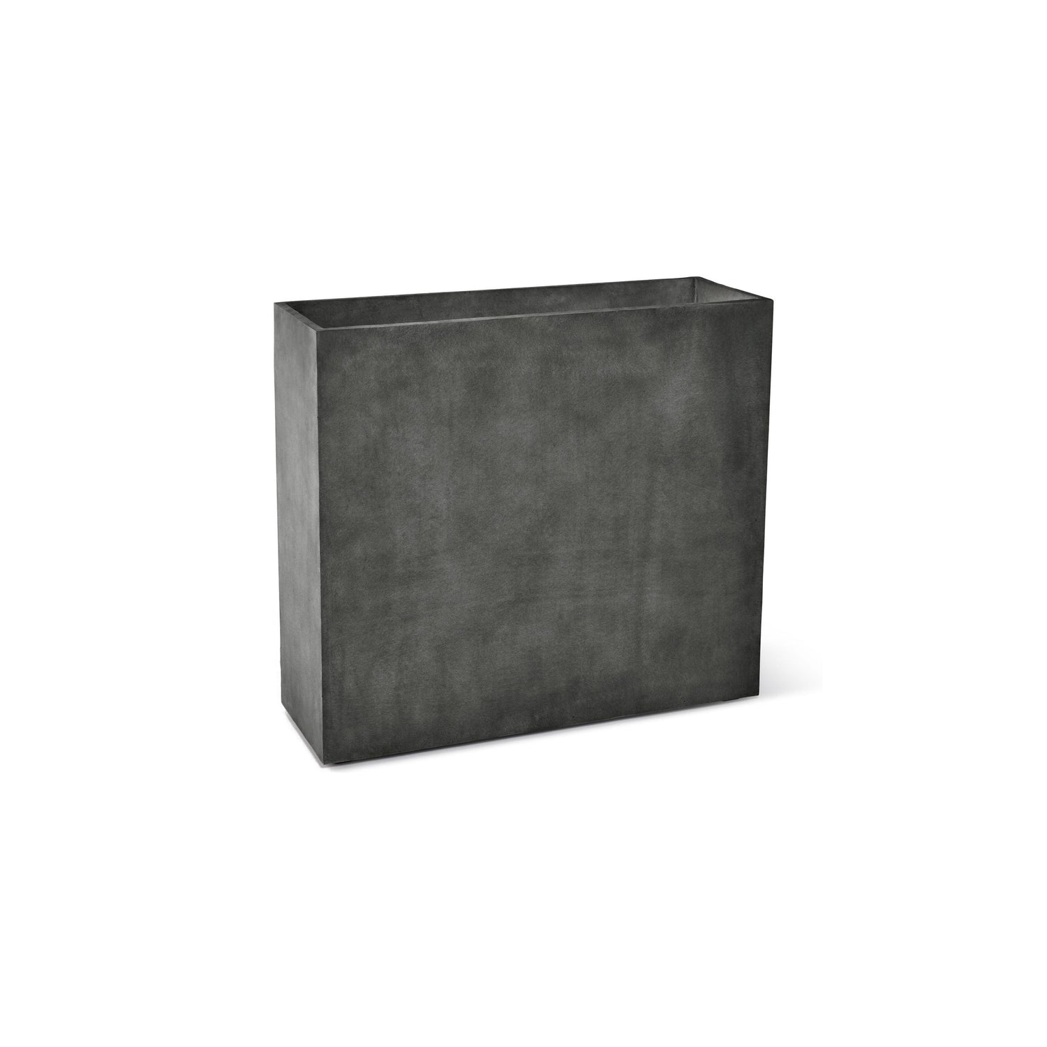 Reglo modular rectangle fiberglass planter in Grey Stone, 35.4 in L x 11.8 in D x 32.1 in H