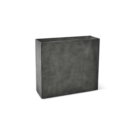 Reglo modular rectangle fiberglass planter in Grey Stone, 35.4 in L x 11.8 in D x 32.1 in H