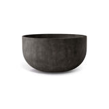 Roco Low Round fiberglass planter in Brown Stone, 24.4 in Ø x 13.6 in H