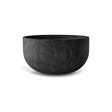 Roco Low Round fiberglass planter in Carbon Stone, 24.4 in Ø x 13.6 in H