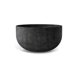 Roco Low Round fiberglass planter in Carbon Stone, 24.4 in Ø x 13.6 in H